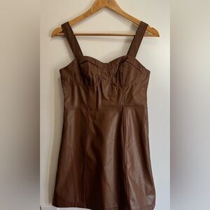 a new day Chocolate Brown Faux Leather Dress